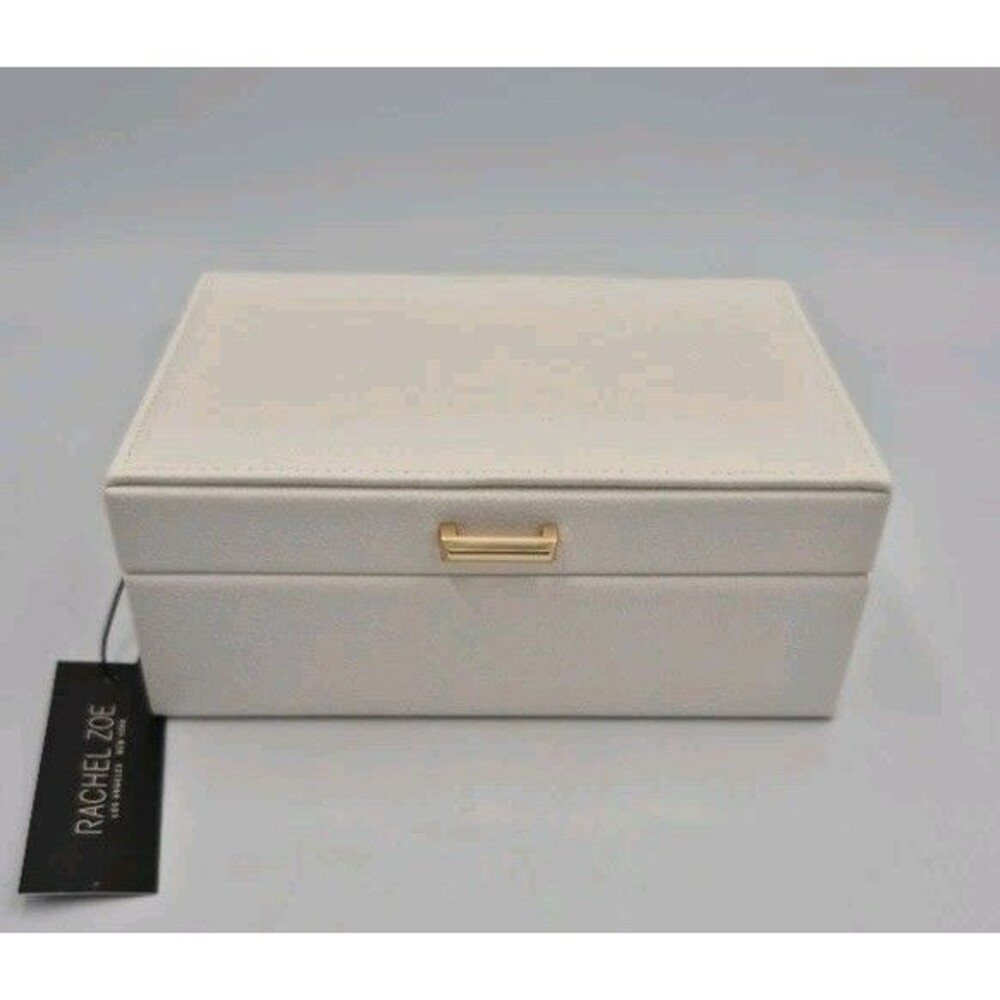 Rachel Zoe Jewelry Box Ivory Tone Faux Tone Hardware Ring Organizer New With Tag